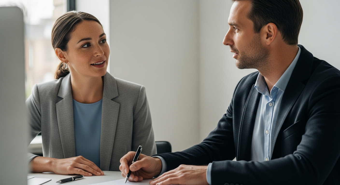 Symbolbild: Qualifizierungsfragen im B2B-Kontext, Situation ohne lesbaren Text.