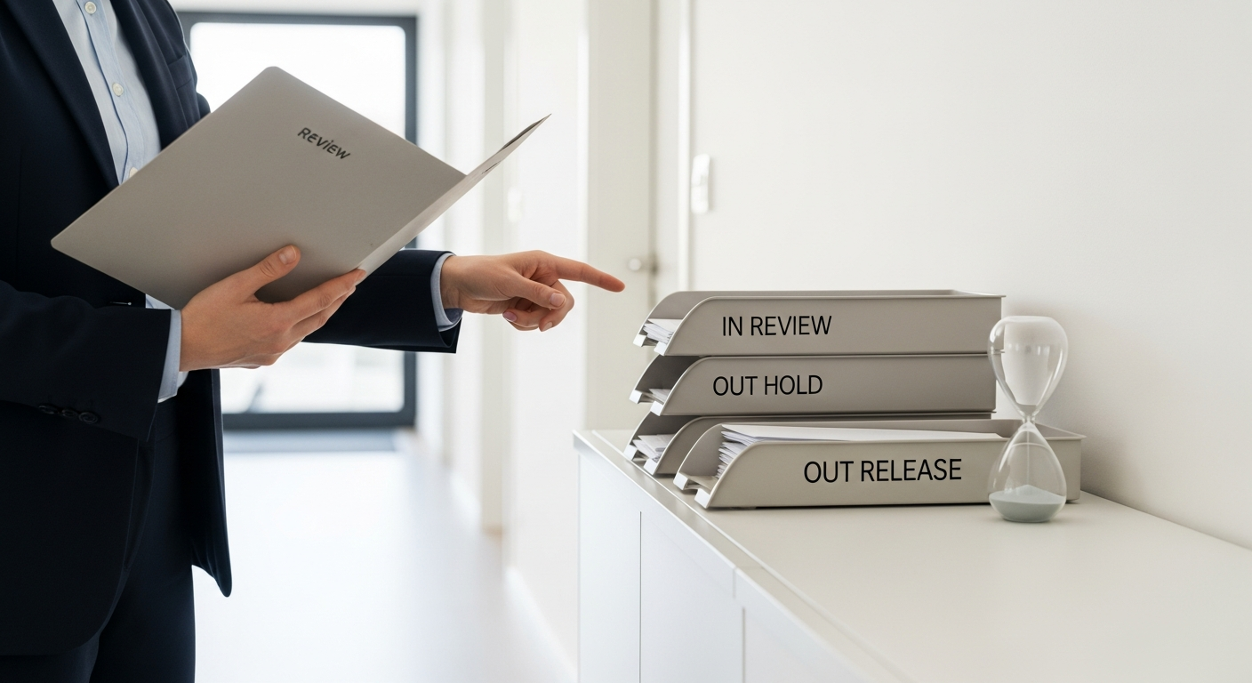 Symbolbild: Kaltakquise per E-Mail (Risiko) im B2B-Kontext (textfrei).