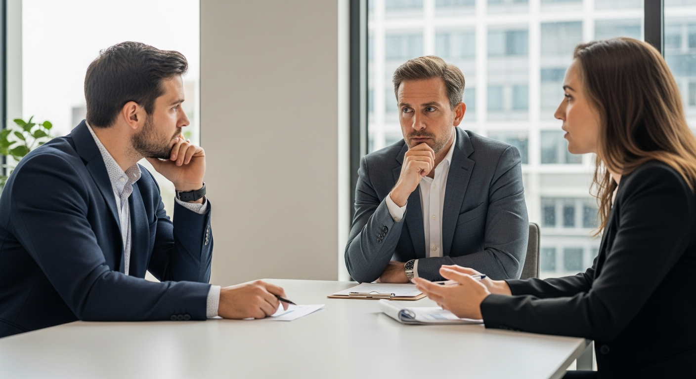 Symbolbild: Abrechnungsmodelle (Stundenbasis vs. Erfolgsbasis) im B2B-Kontext (textfrei).