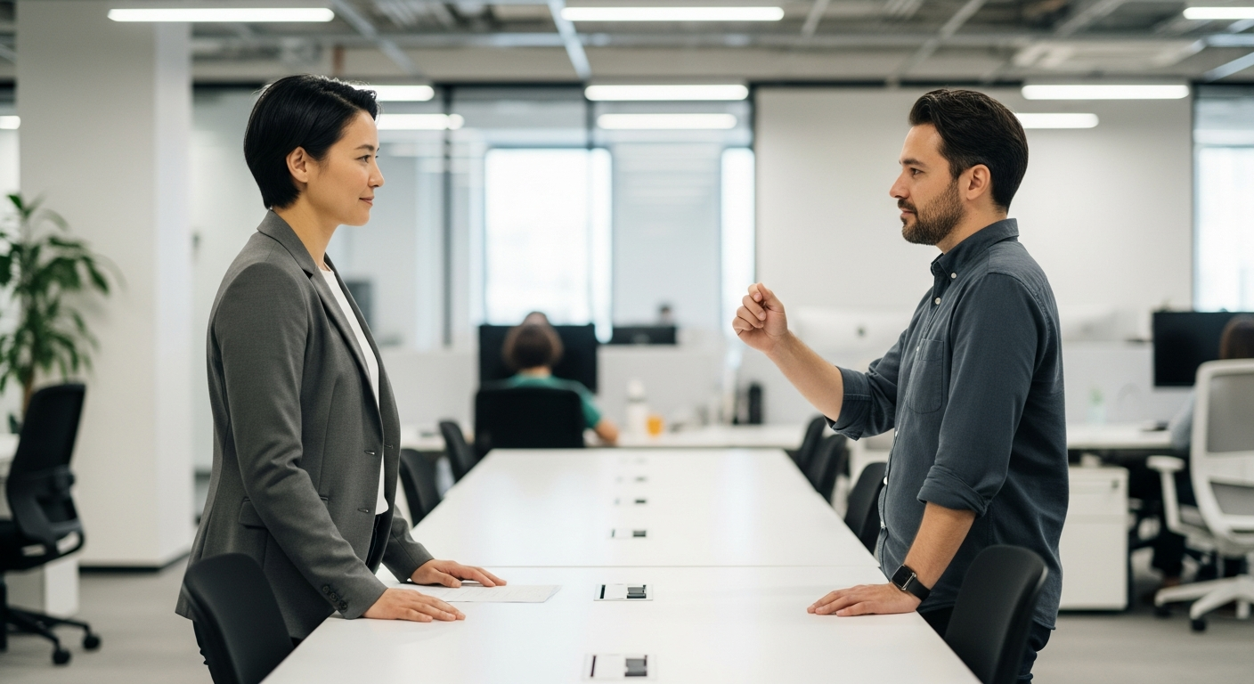 Symbolbild: Erstgespräch / Kennenlerncall im B2B-Kontext (textfrei).