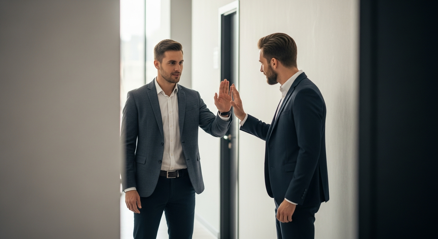 Symbolbild: Hand-off an Sales/Closer im B2B-Kontext (textfrei).