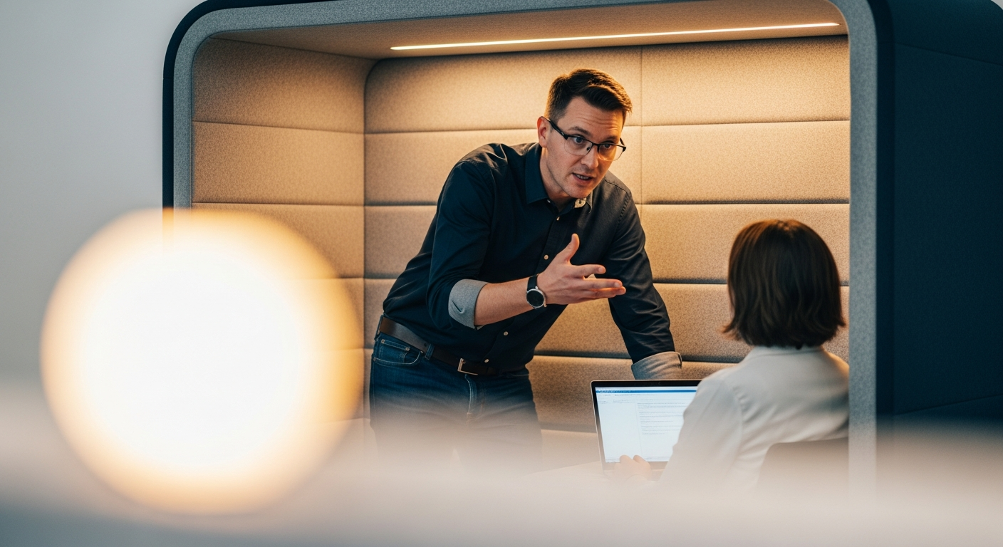 Symbolbild: Coaching / Call-Review im B2B-Kontext (textfrei).