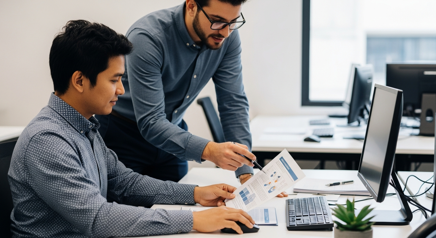 Symbolbild: Coaching-Prozess im B2B-Kontext (textfrei).